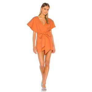 Revolve Lovers + Friends Leigh Wrap Dress Orange